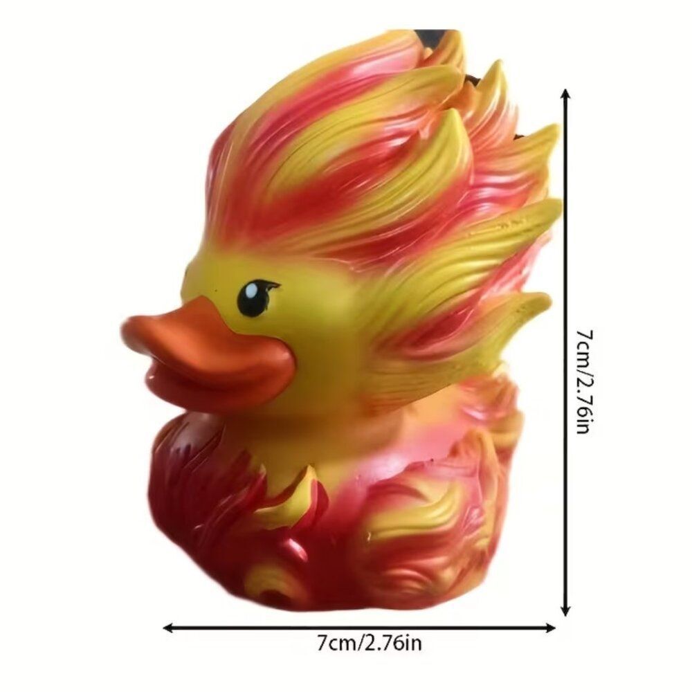"Duck on Fire" Resin Duck Figurine  Collector's Piece Desk Ornament Resin Quack